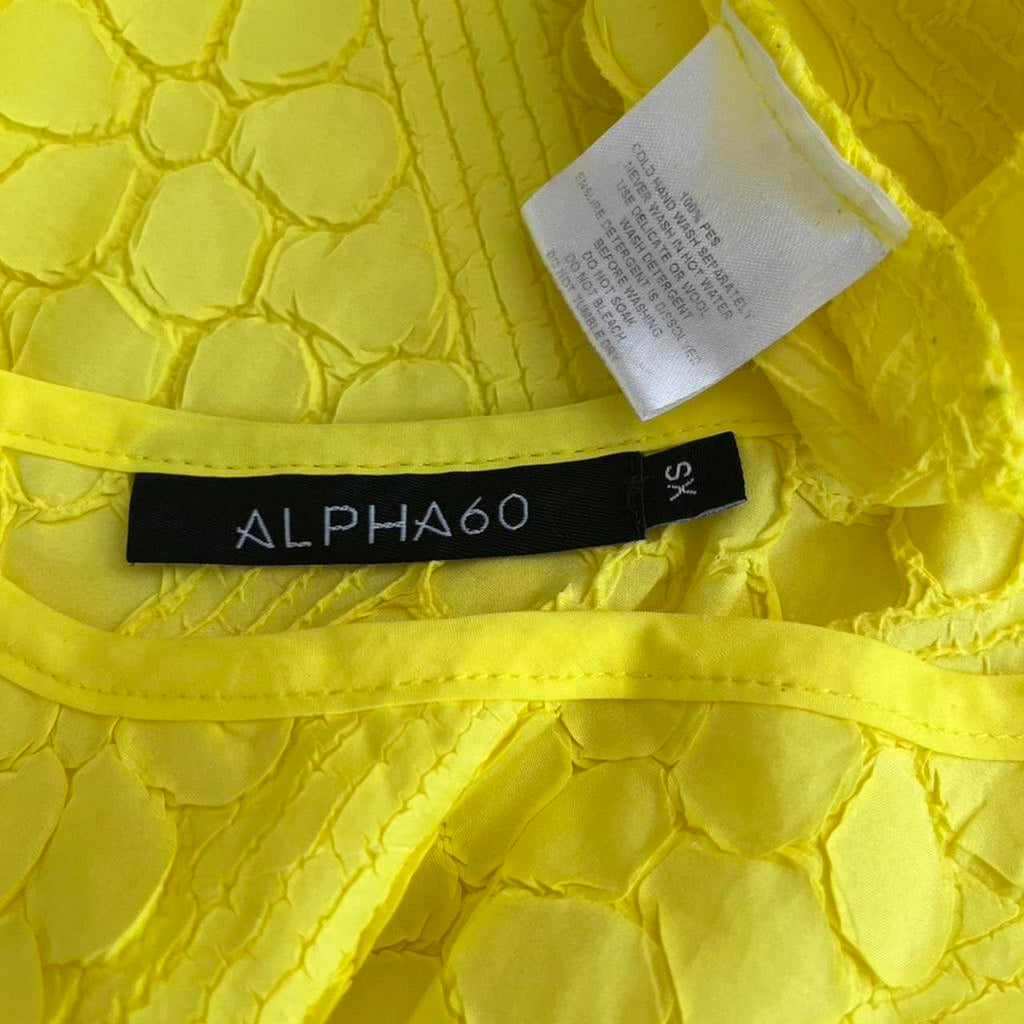 Alpha60 Floral Pleated Maxi Dress in Yellow.