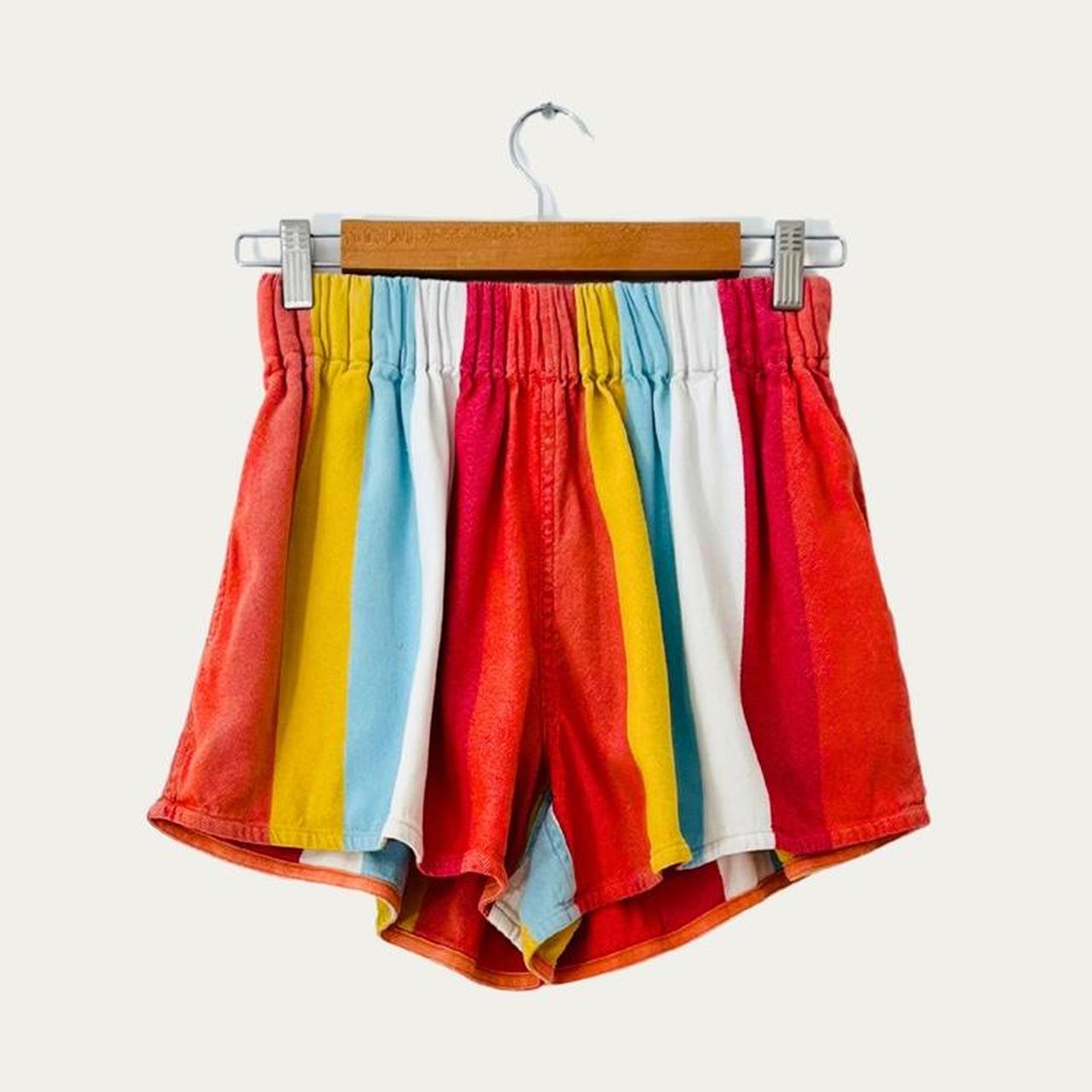 Lucy Folk Striped Shorts in Multicolour.
