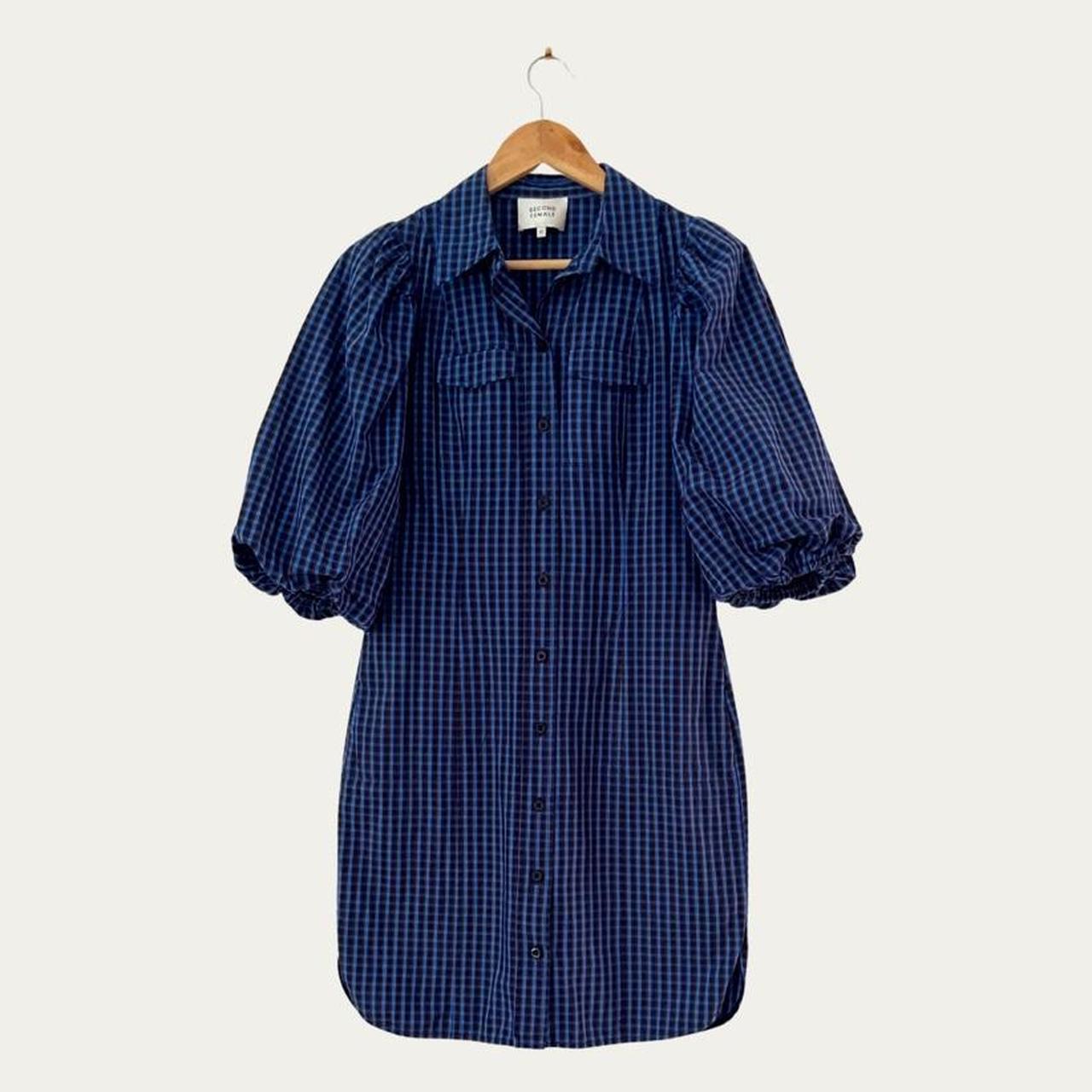 Second Female Gingham Mini Dress in Blue.