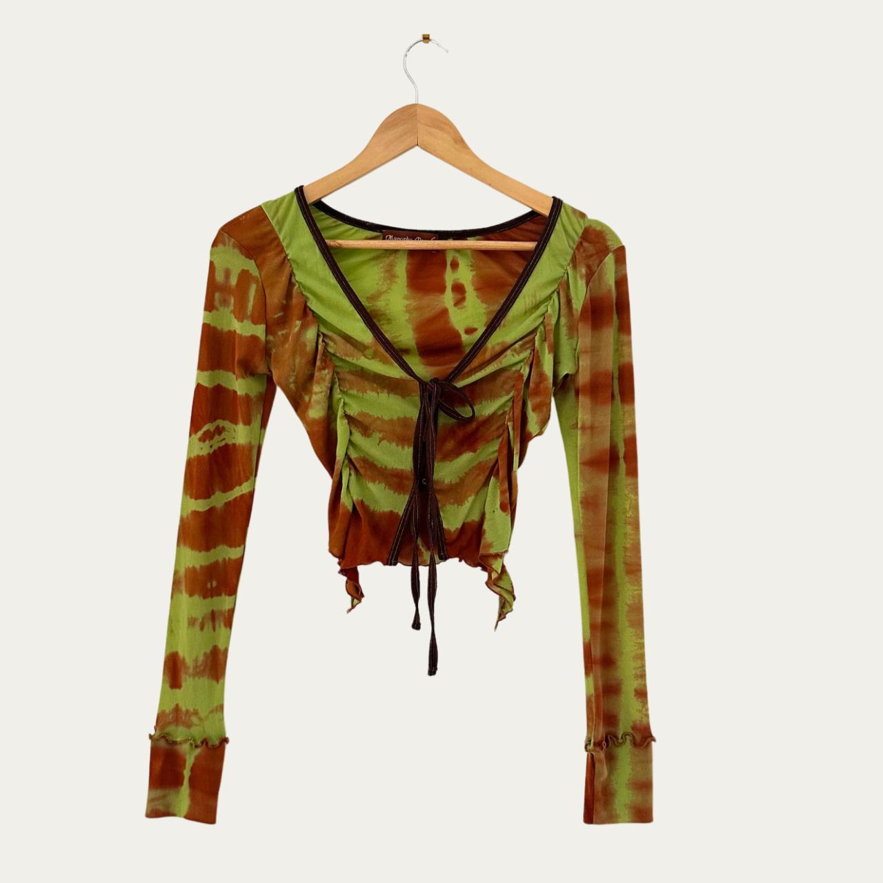 Maroske Peech BUTTERLY Crop in Green & Brown Size XS.