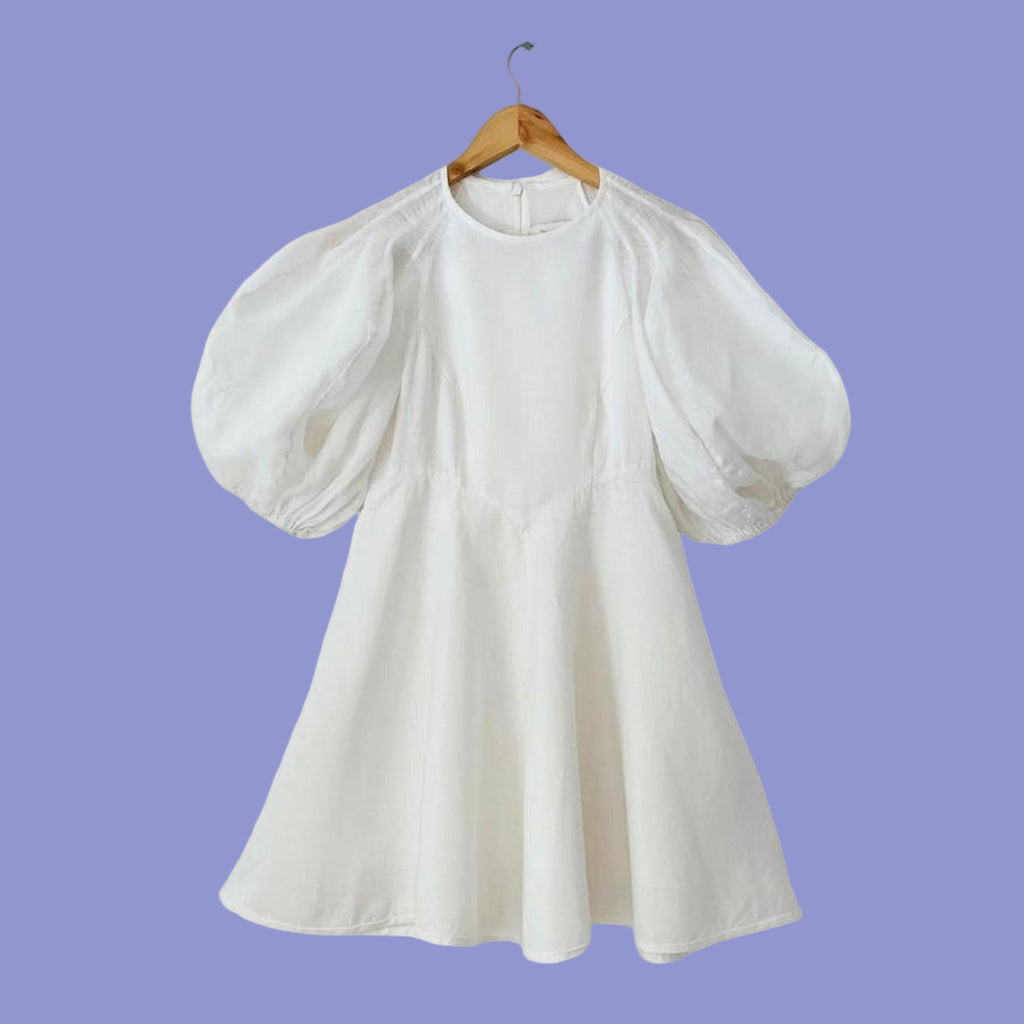 Zimmermann Puff Sleeve Linen Mini Dress.
