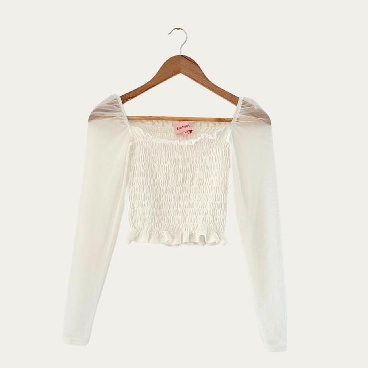 Lisa Says Gah Shirred Crop Top Size M.