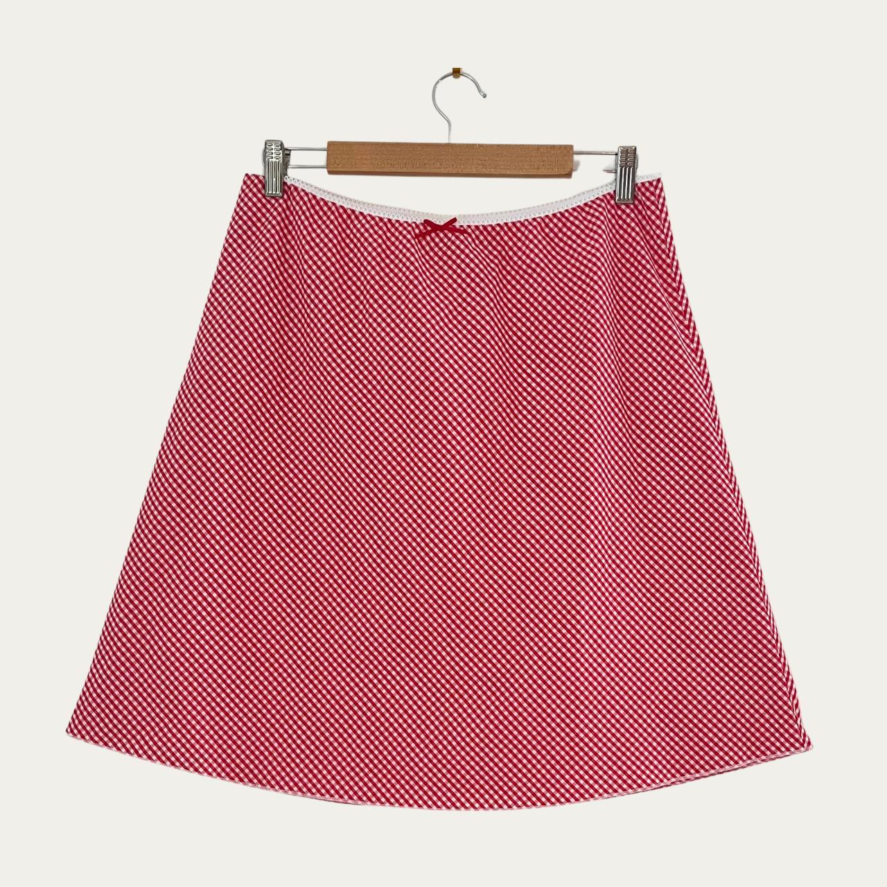 Guizio PALOMA Skirt in Gingham Poppy and White.