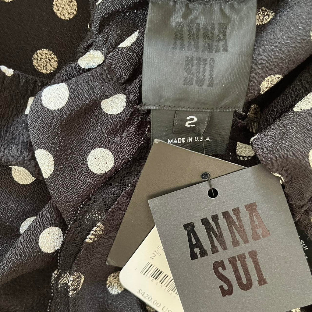 Anna Sui BNWT RUCHED Polka Dot Skirt.