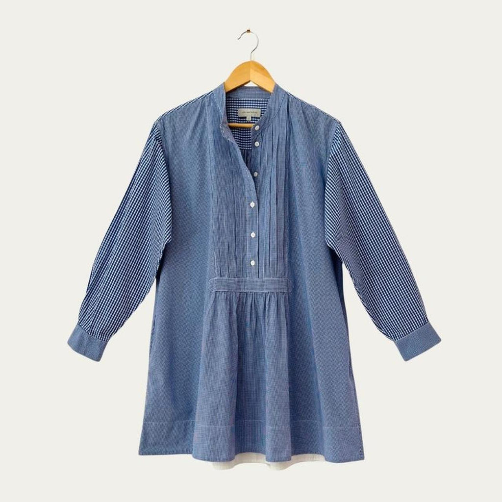 Lee Mathews Pin-tuck Gingham Tunic/Dress.