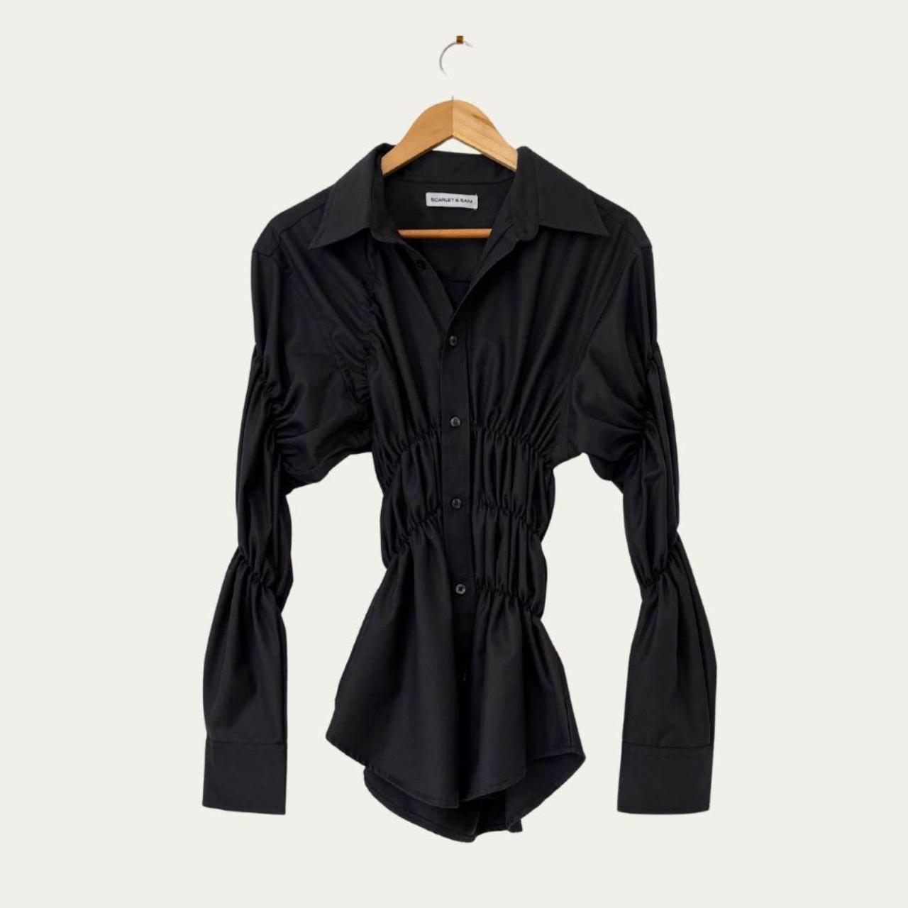 Scarlet &amp; Sam SCRUNCHED Shirt in Charcoal.