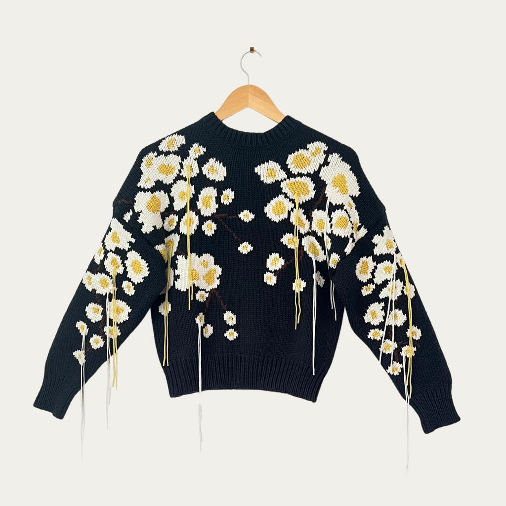 Enföld WINTER SAKURA Knit in Dark Green.