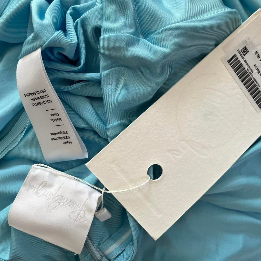 Paris Georgia STRAIGHT LINE Skirt in Iris Blue.