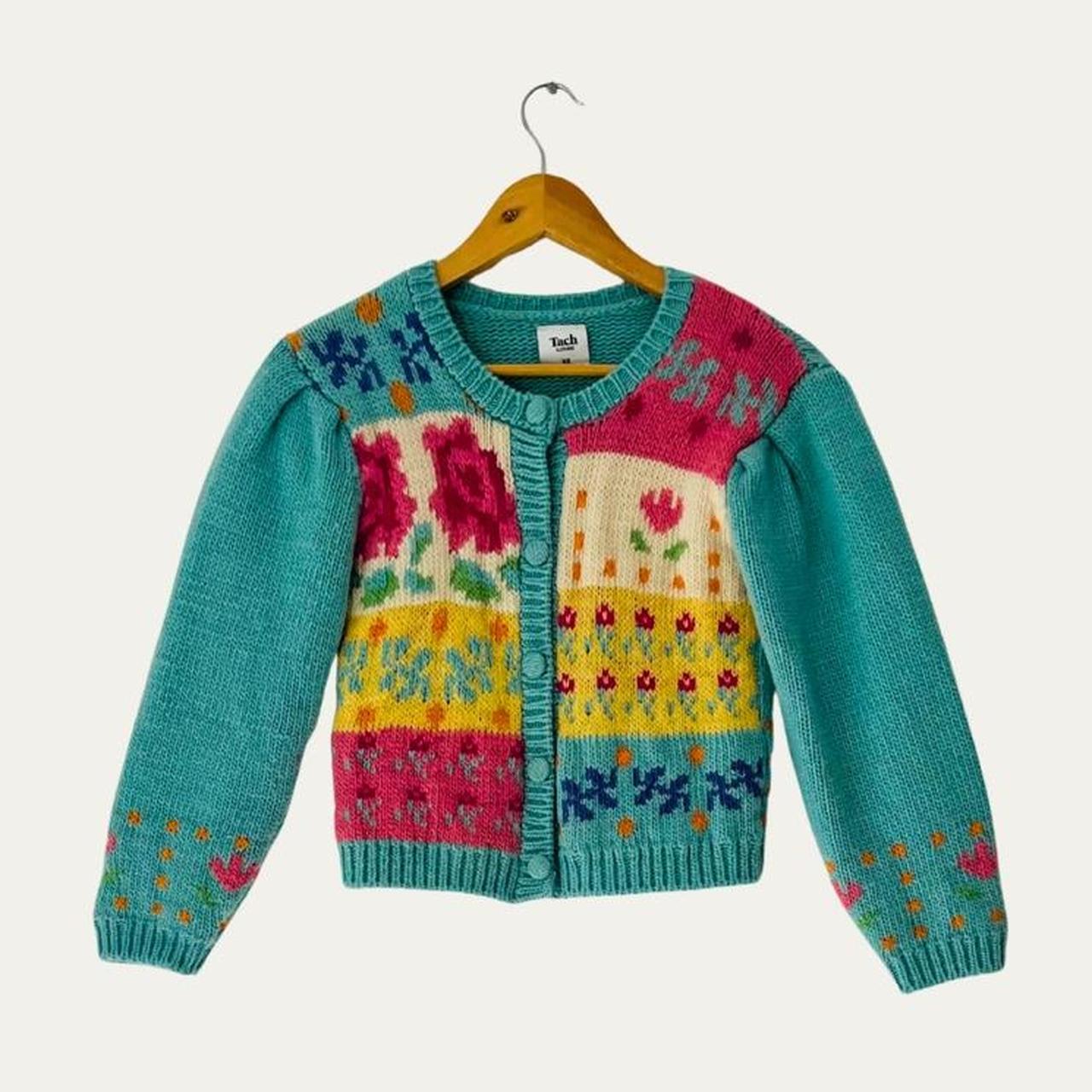Tach Clothing INESSA Wool Cardigan in Aqua Green Size XS.