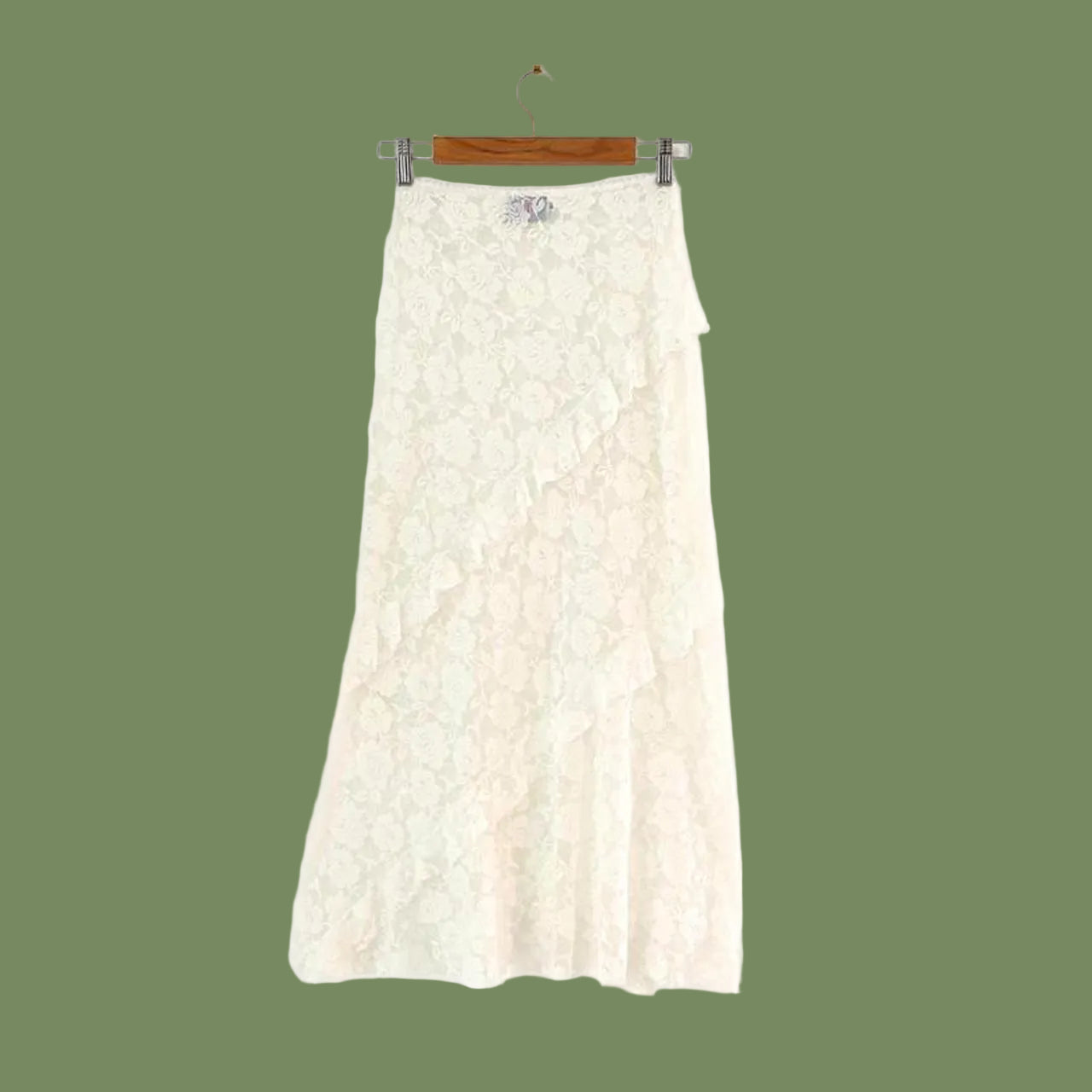 Sister Studios STARR Lace Maxi Skirt in White.
