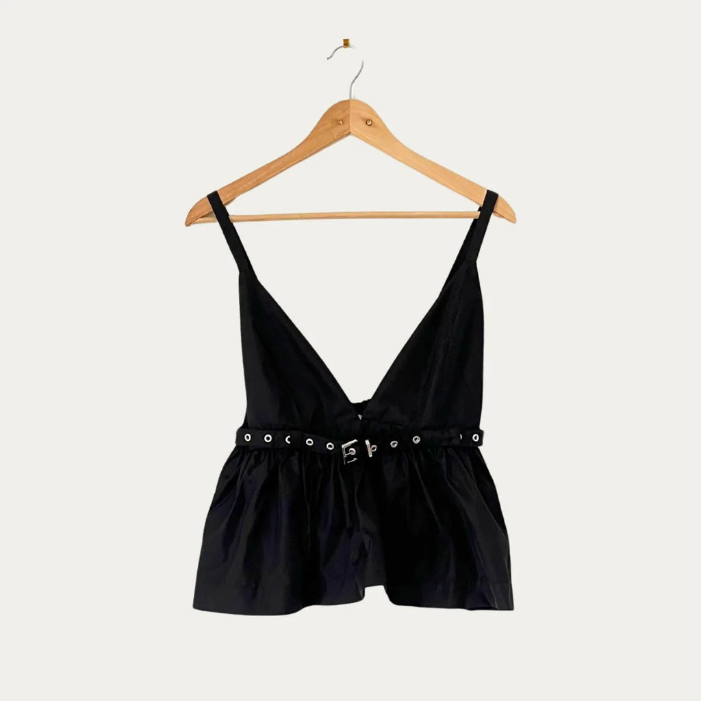 Ganni DUCHESS Nylon Strap Top Size M.