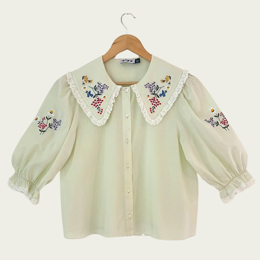 Rixo DALLAS Embroidered Blouse Size 10.