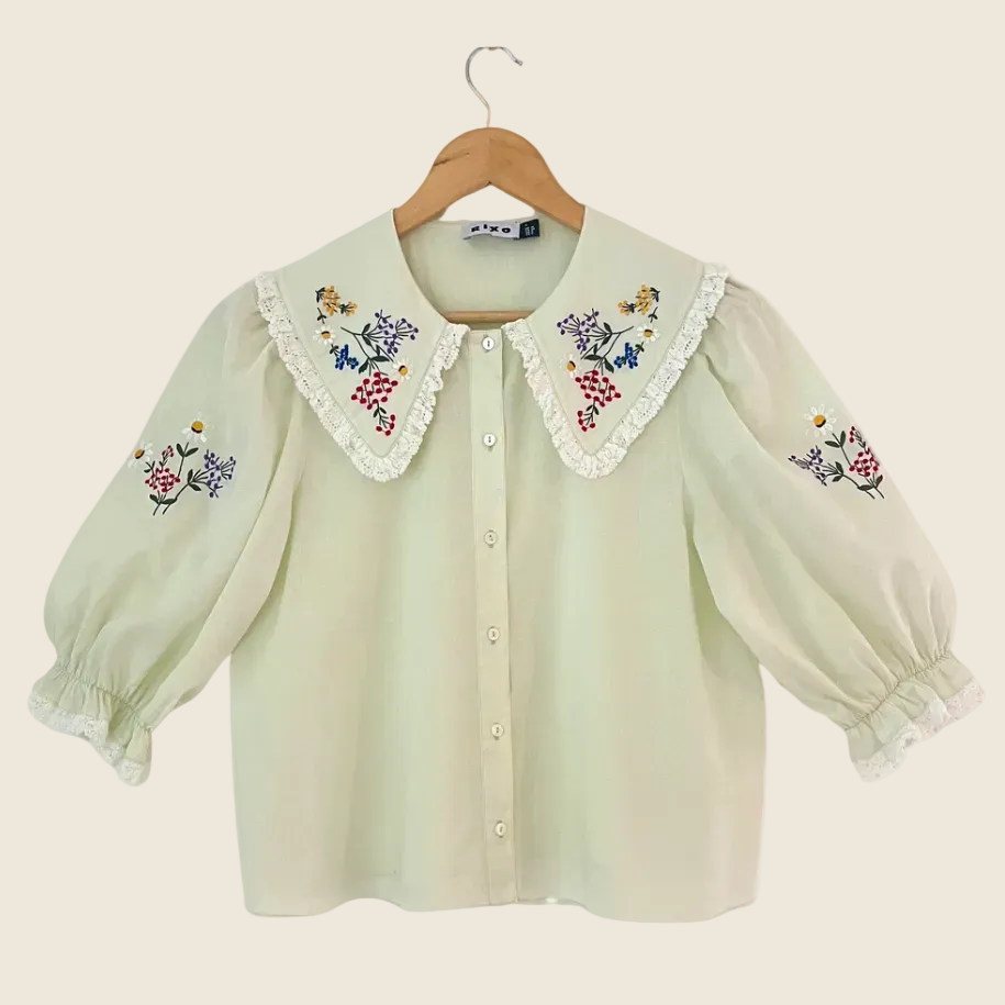 Rixo DALLAS Embroidered Blouse Size 10.