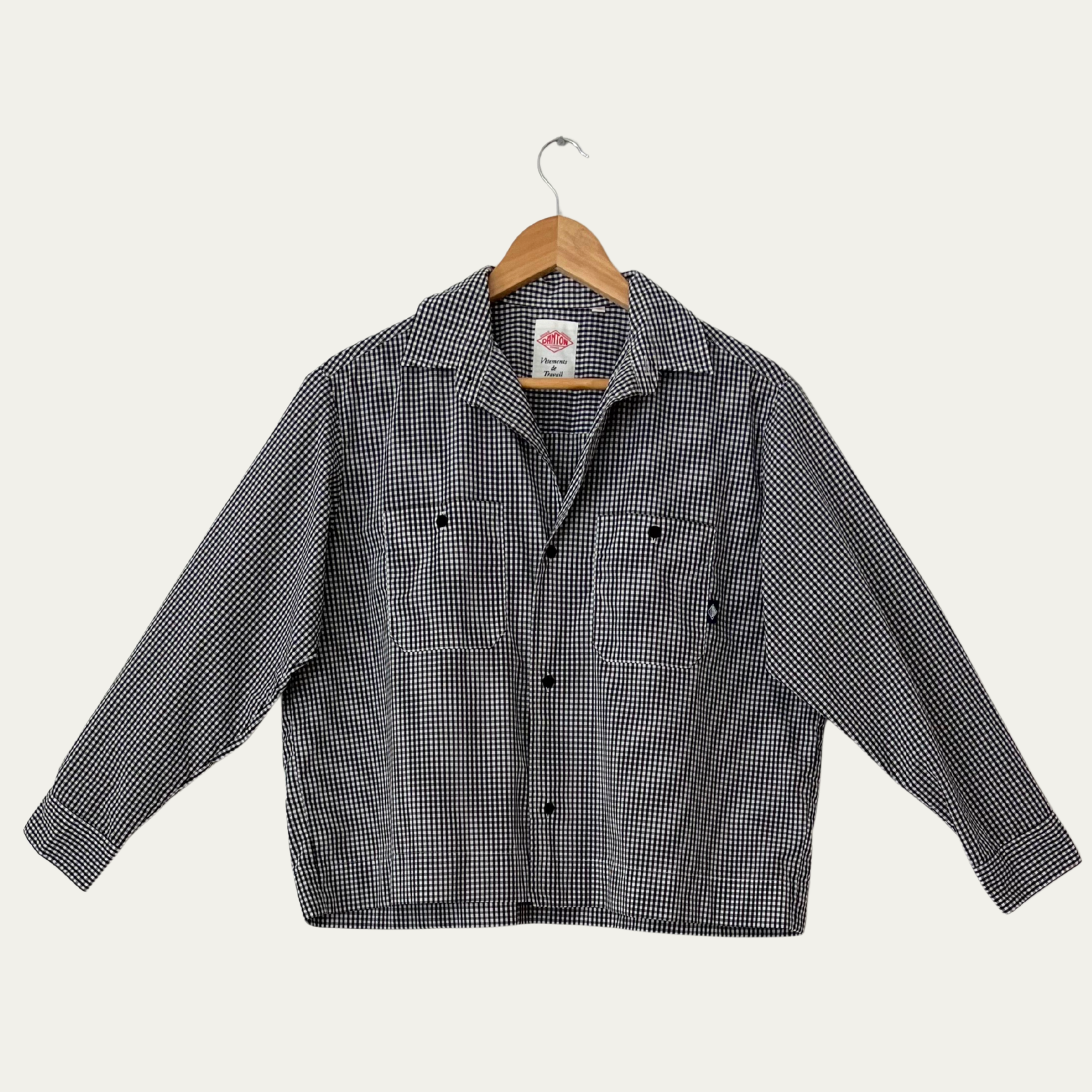 Danton France Checked Cropped Shirt Size AU8.