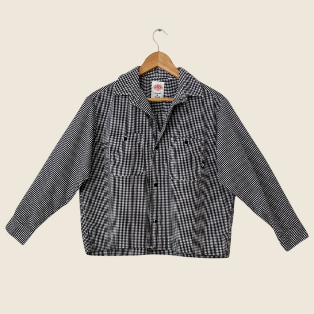 Danton France Checked Cropped Shirt Size AU8.