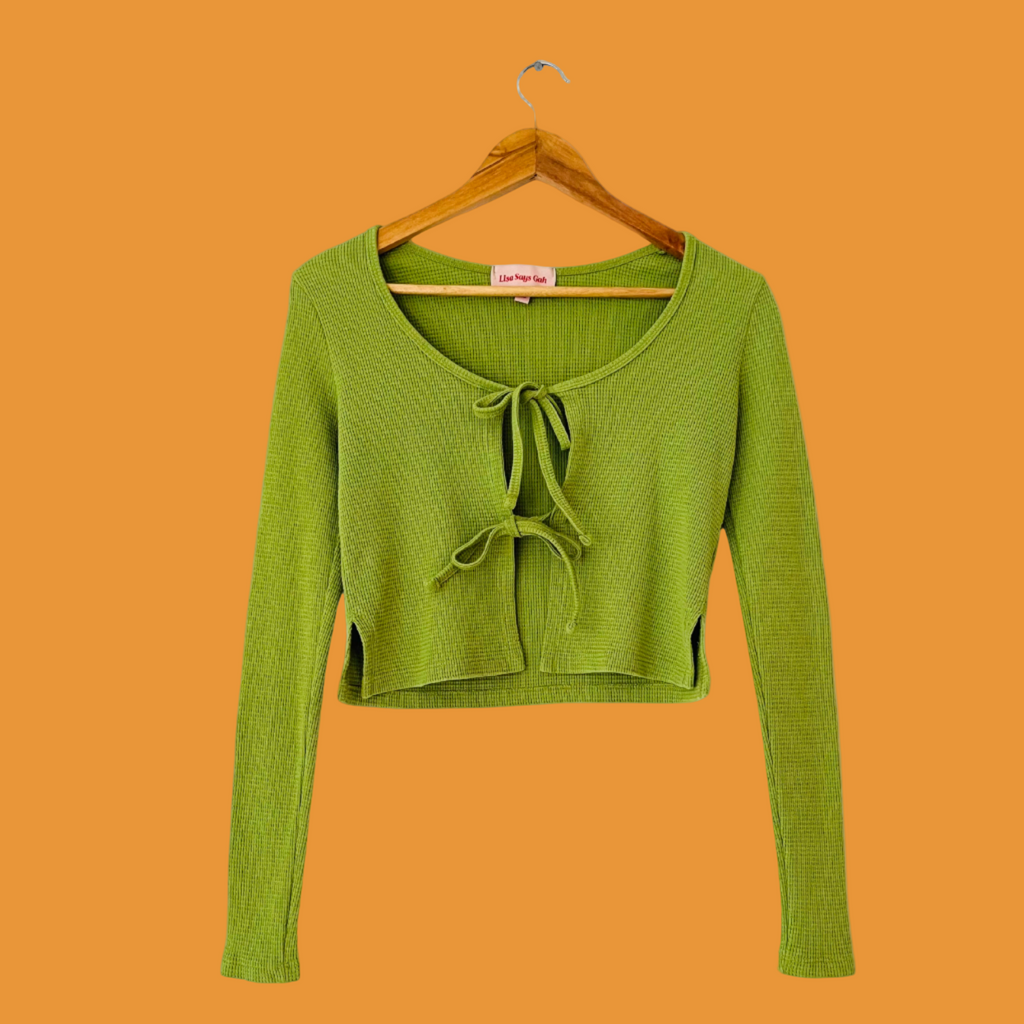Lisa Says Gah MIA Long Sleeve Crop Top in Green.