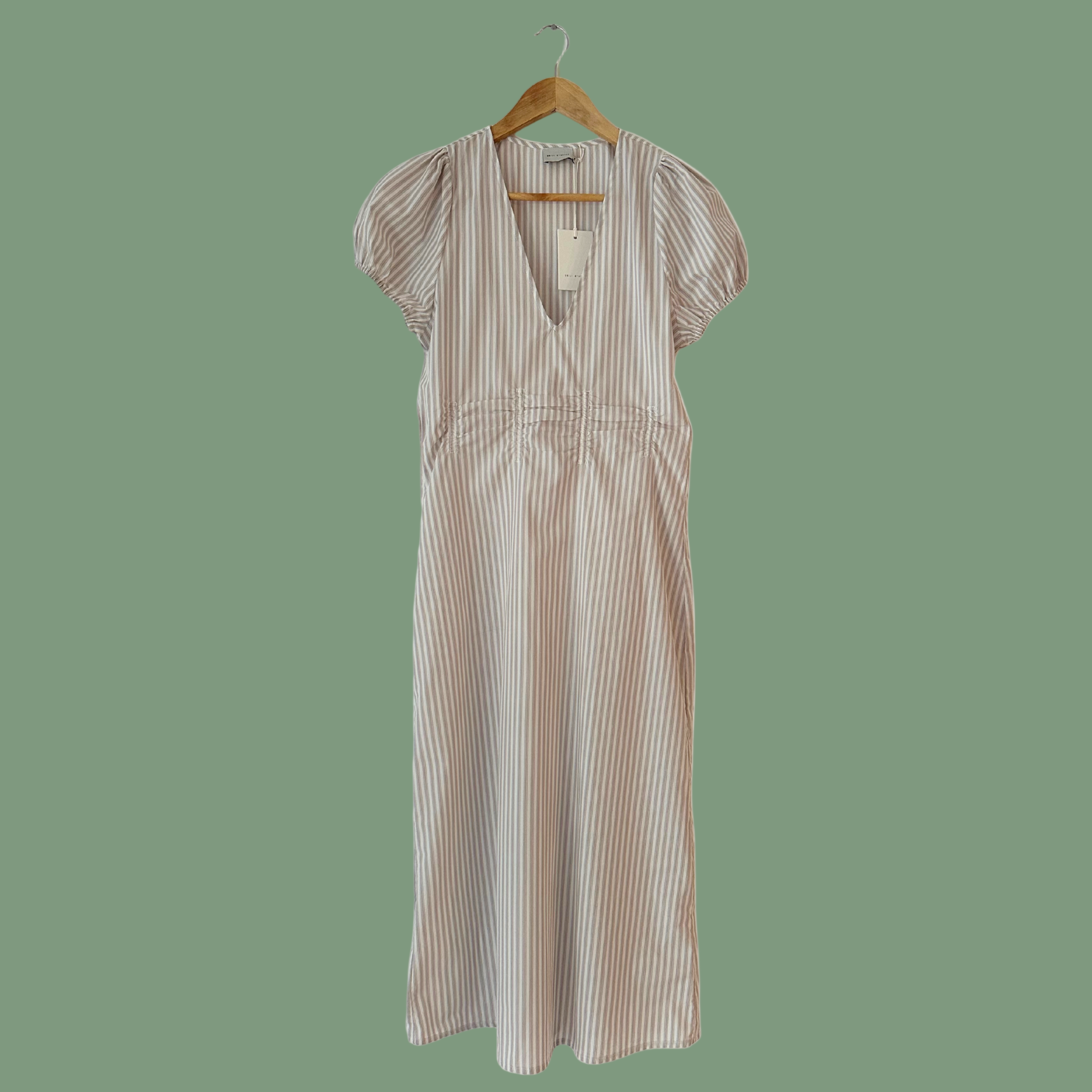 Deiji Studios BNWT PINCHED Dress in Lake Stripe.