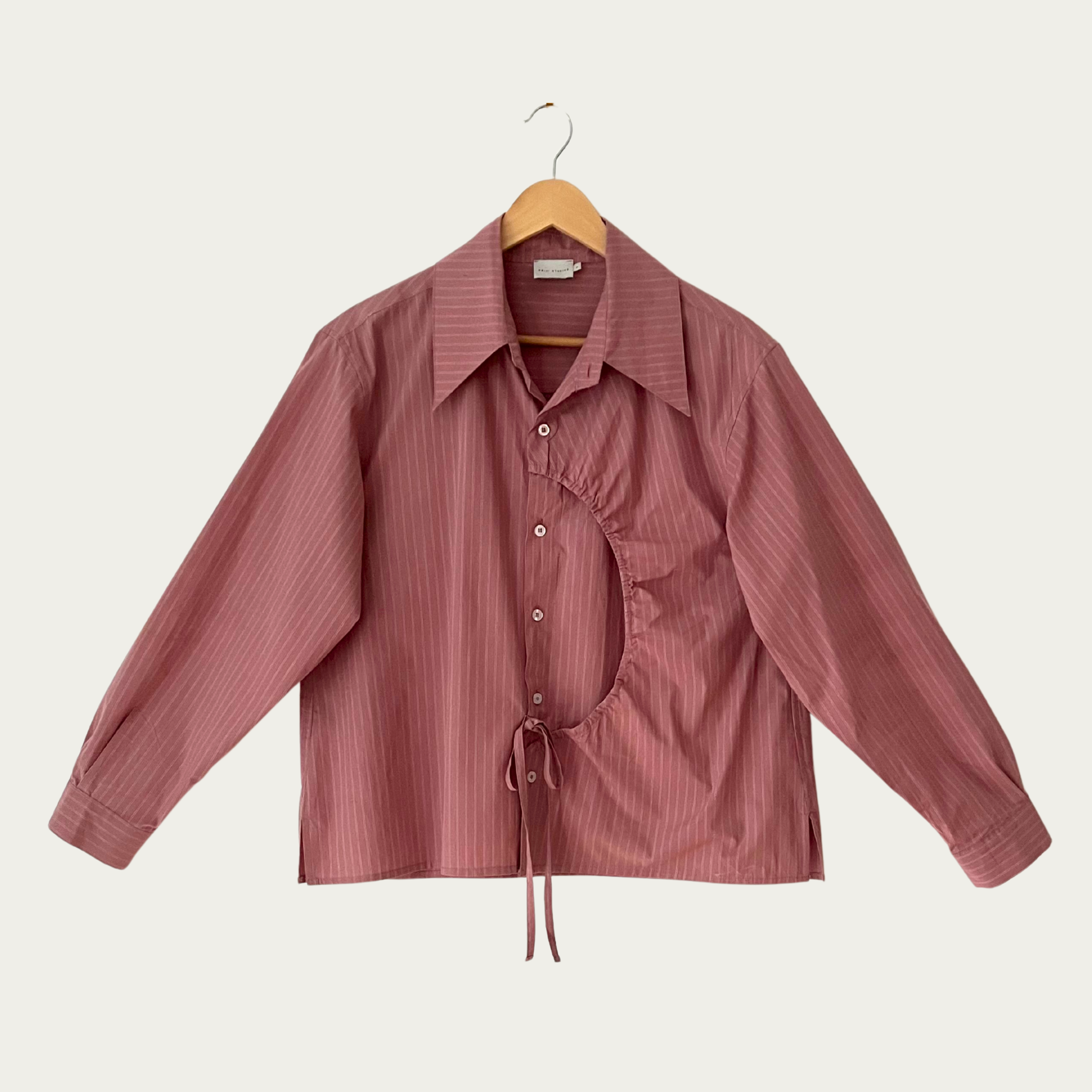 Deiji Studios ARCH TIE Shirt in Salt Stripe Size S.