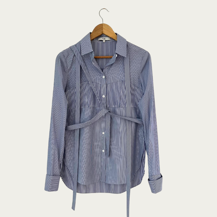 Tibi Striped Strap Shirt Size US2/AU6-8.