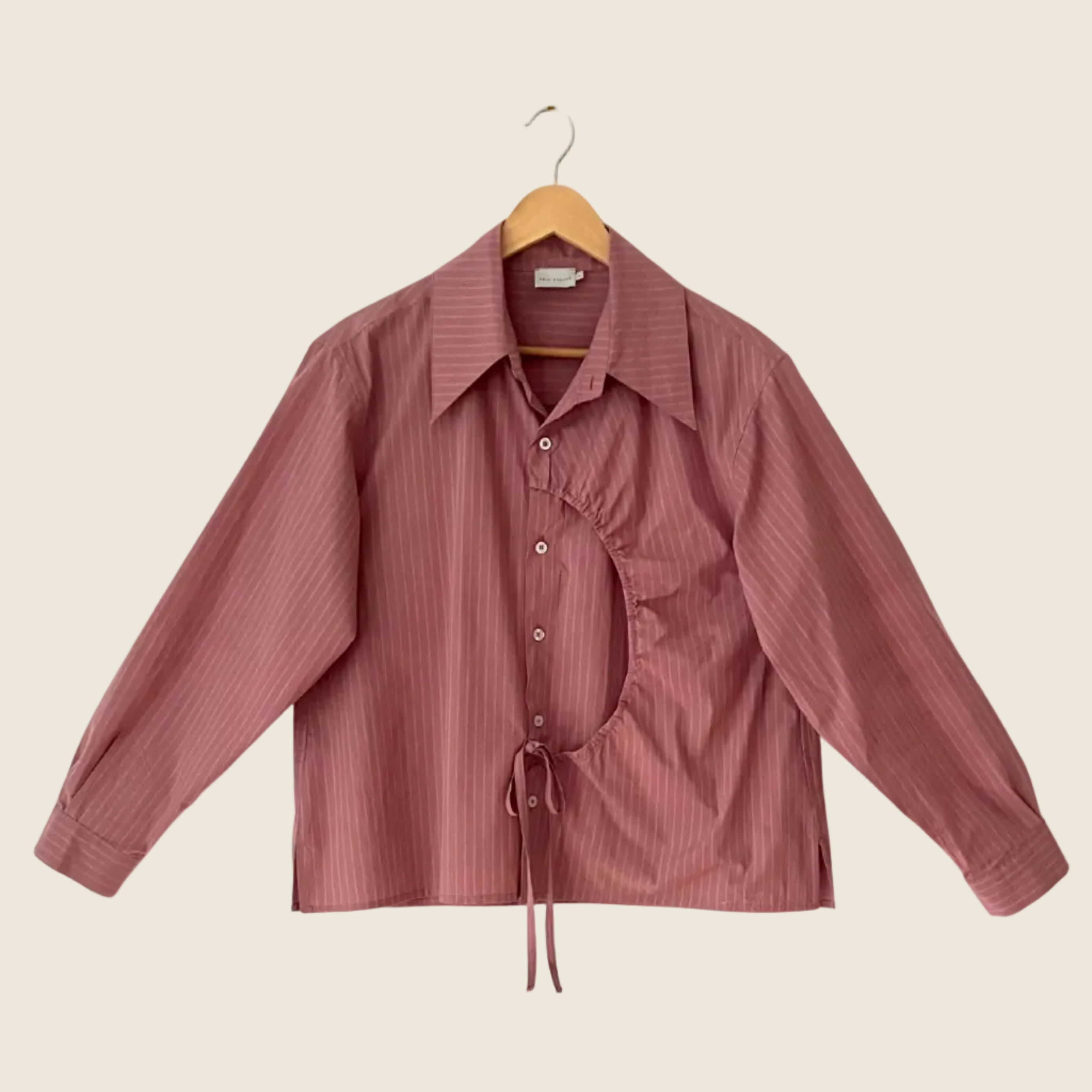 Deiji Studios ARCH TIE Shirt in Salt Stripe Size S.