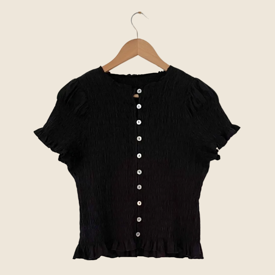 Apres Studios RUCHED Button Tee Size XL.