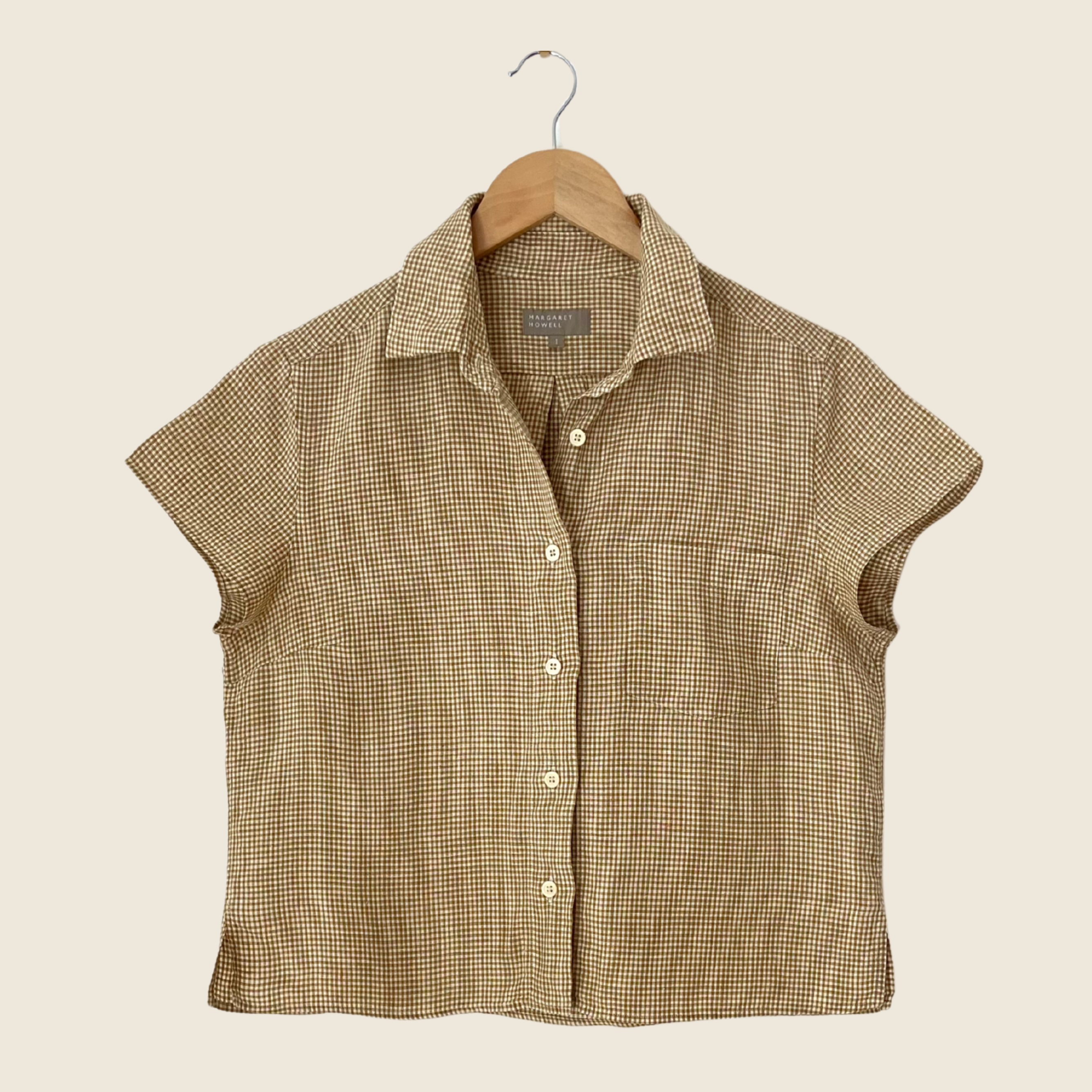 Margaret Howell Linen Checked Shirt Size 1/XS-S.