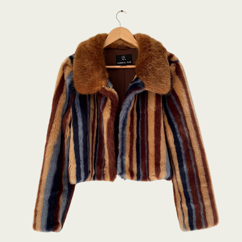 Unreal Fur RHAPSODY Faux Fur Jacket Size L.