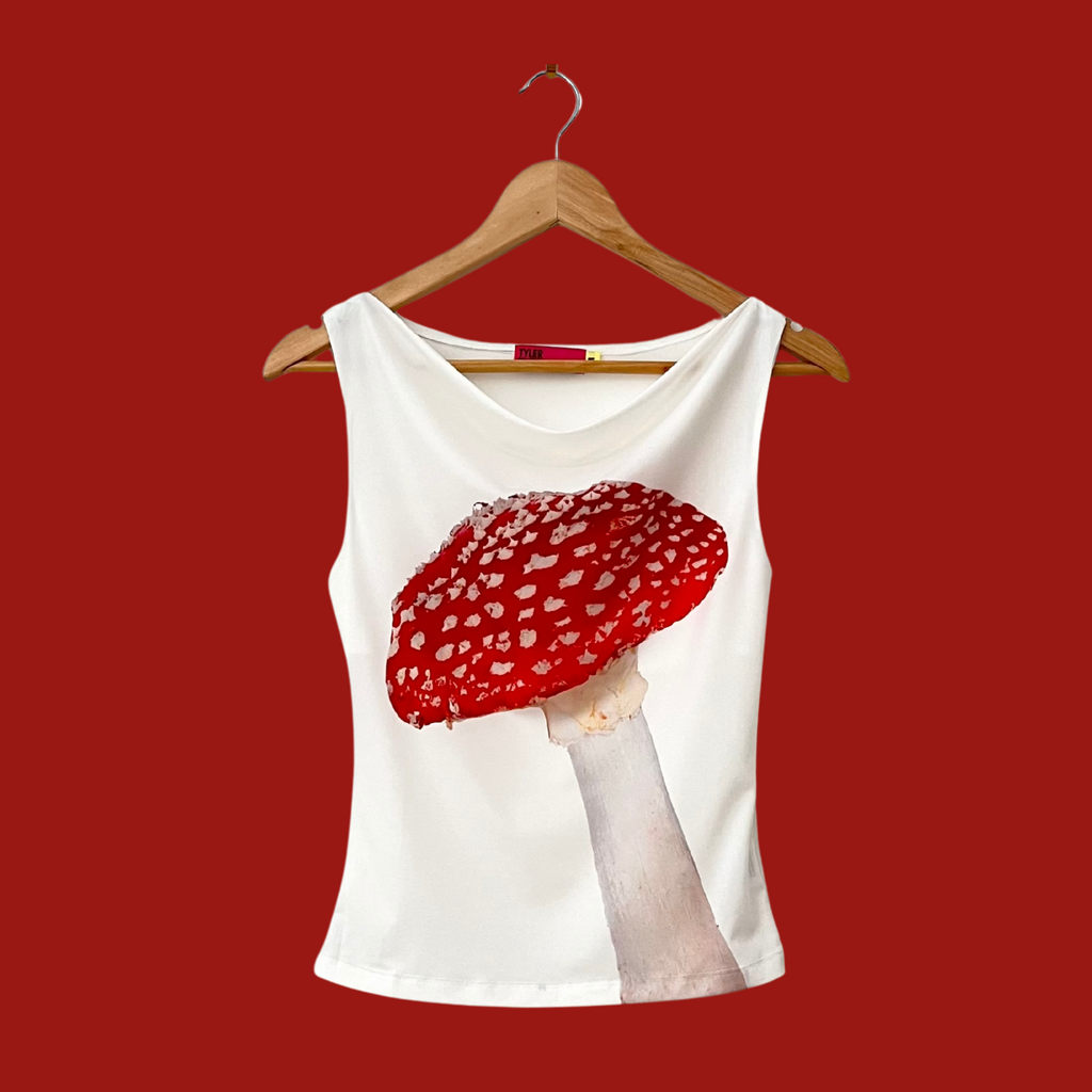 Tyler McGillivary MUSHROOM Cowel Neck Top.
