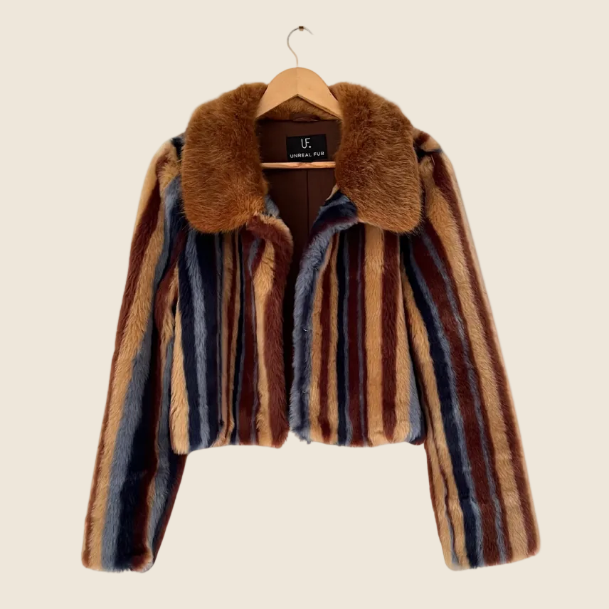 Unreal Fur RHAPSODY Faux Fur Jacket Size L.