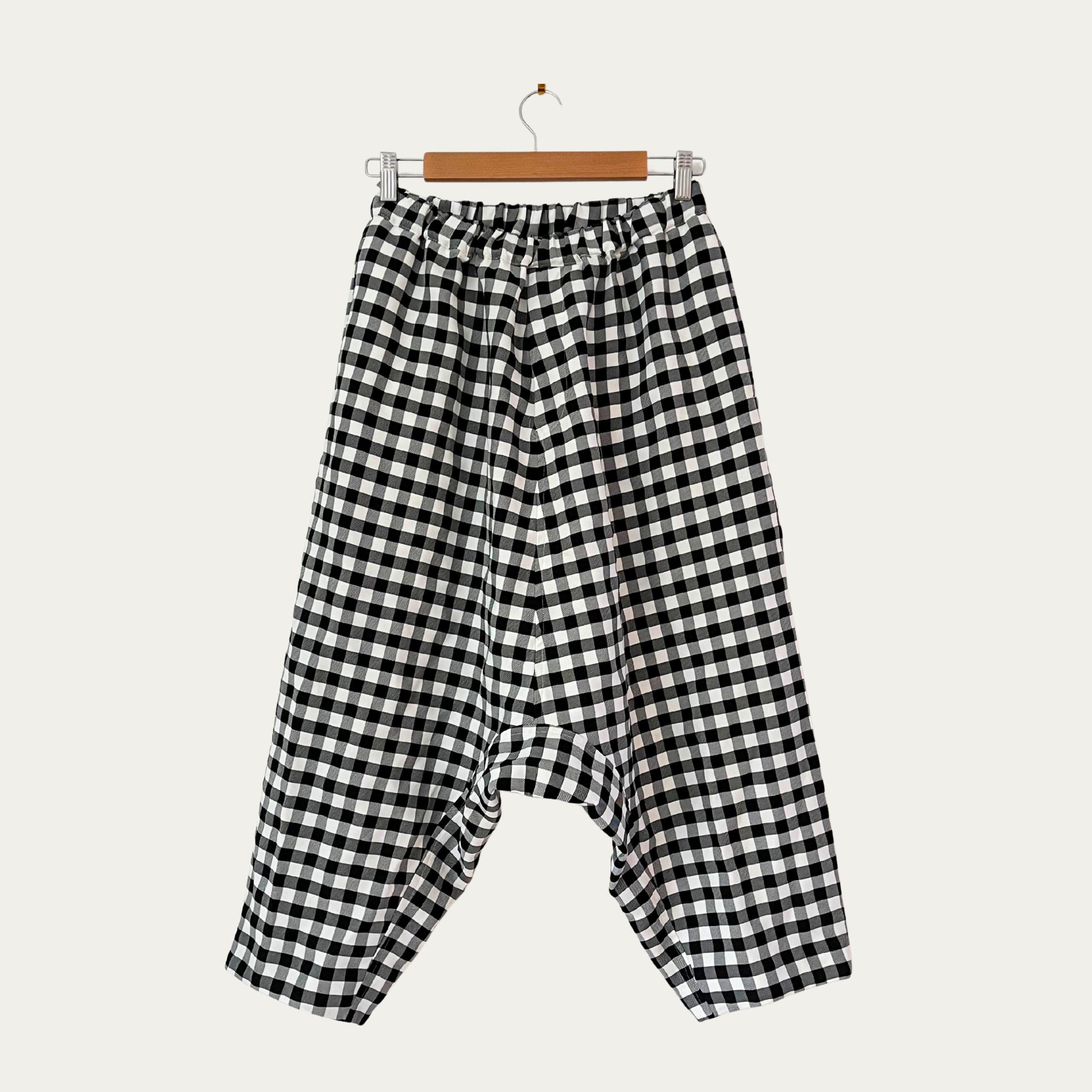 BLACK By Comme Des Garçons Cropped Gingham Trousers.