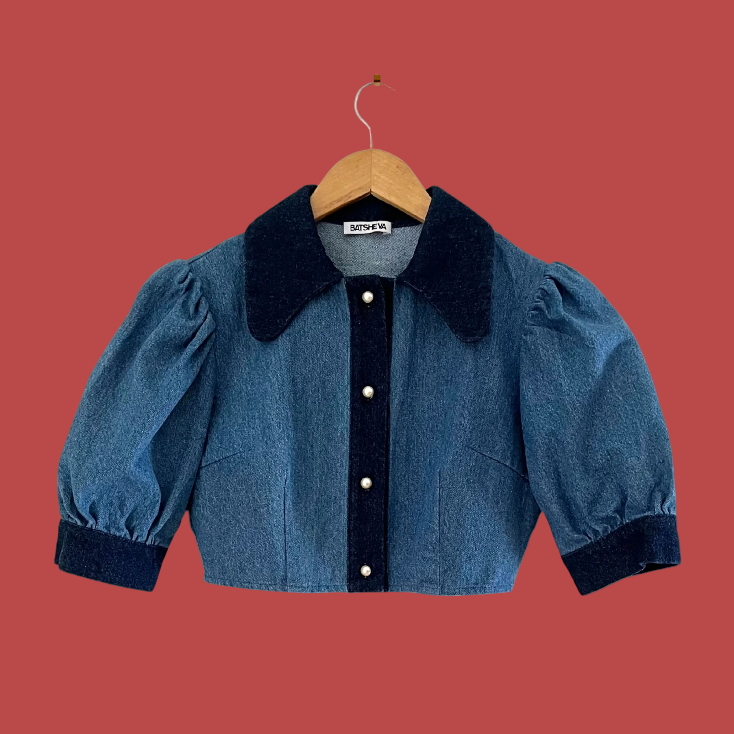 Batsheva LEVY Blouse in Blue Denim.