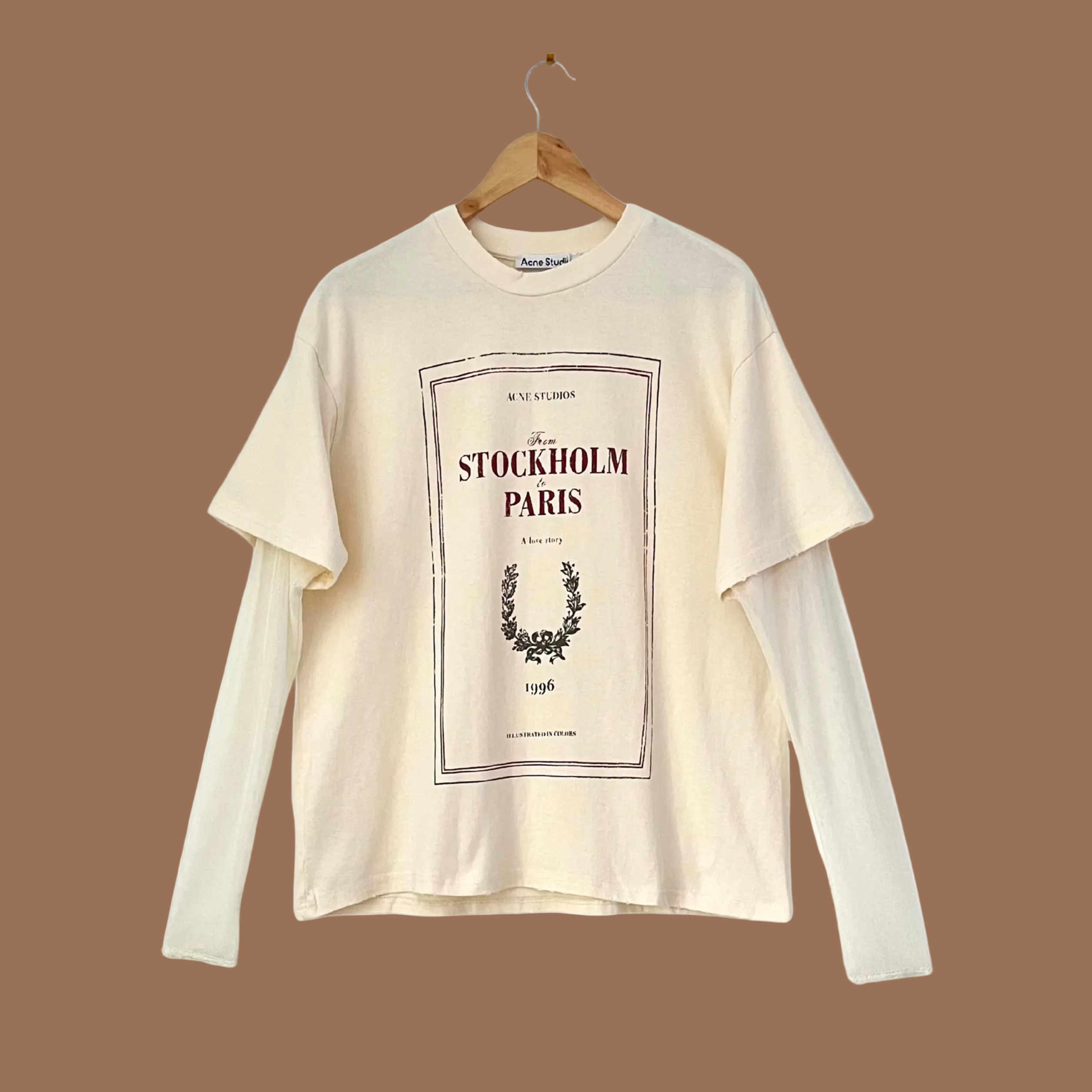 ACNE Studios BNWT LAYERED Print Tee in Off White.