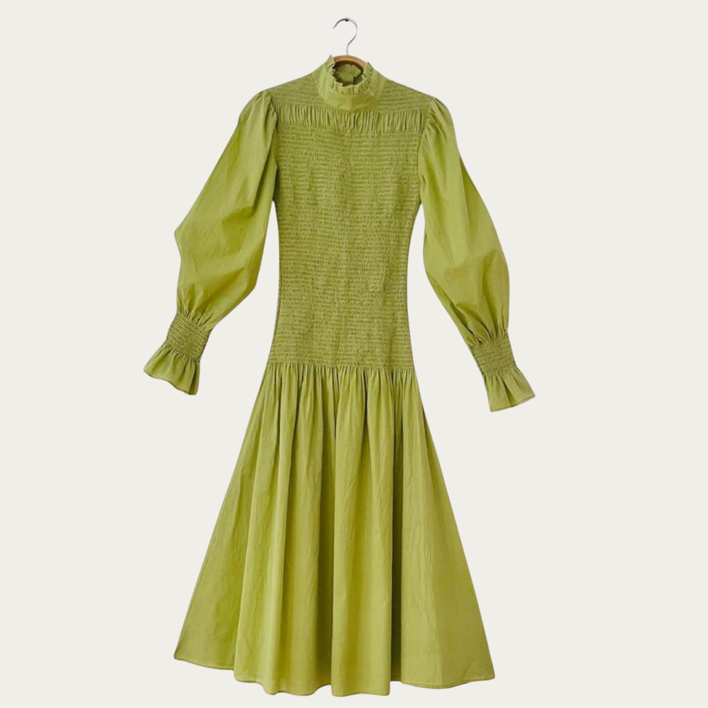 Maggie Marilyn Shirred Maxi Dress in Green Size AU6.